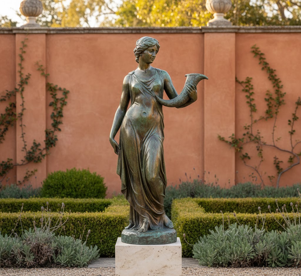 Bronzen tuinsculptuur met klassieke uitstraling